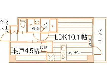 パティオ東古松(1LDK/2階)の間取り写真