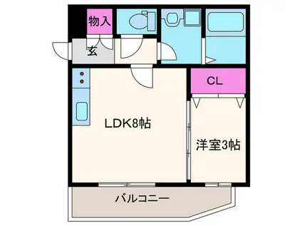 T.CHLOE石橋駅前(1LDK/2階)の間取り写真