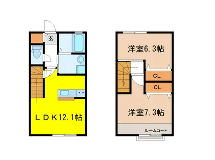 グランメゾン箱塚(2LDK/1階)の間取り写真