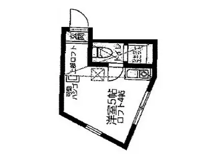 ユナイト白楽マービックストリート(ワンルーム/1階)の間取り写真