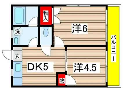 第2シノザキコーポ(2DK/1階)の間取り写真