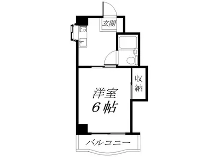 アンフィニィ庄II(1K/1階)の間取り写真