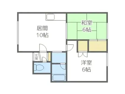 リバーハイツ星置(2LDK/2階)の間取り写真