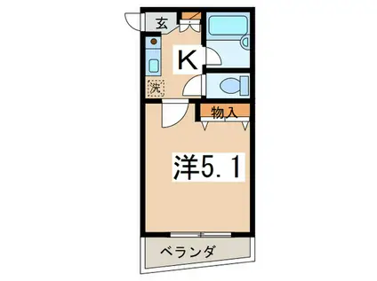 フロントフィールド鶴見ウエスト(1K/2階)の間取り写真