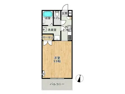CITY HOUSE IN 武雄(1K/3階)の間取り写真