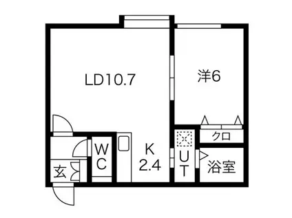フィーノ美園(1LDK/2階)の間取り写真