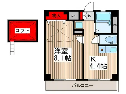 カーサ ビアンカ(1K/3階)の間取り写真
