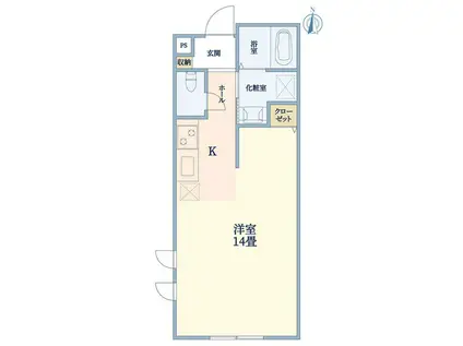 アセント荻窪(ワンルーム/2階)の間取り写真