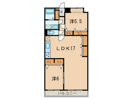 ガーデンハウス千歳船橋(2LDK/2階)の間取り写真