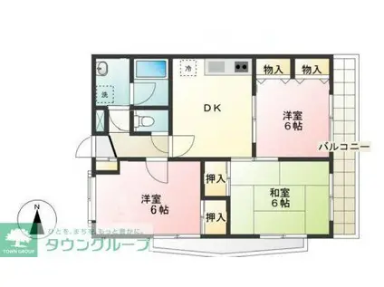 エクセル府中(3DK/4階)の間取り写真