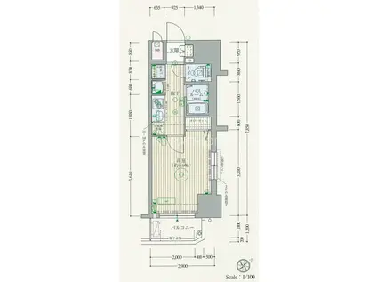 エステムコート博多・祇園ツインタワー セカンドステージ(1K/2階)の間取り写真