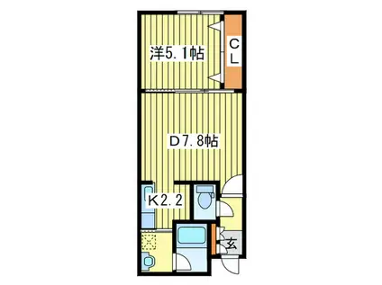 BELL-VUE ILLUMINER(1DK/3階)の間取り写真