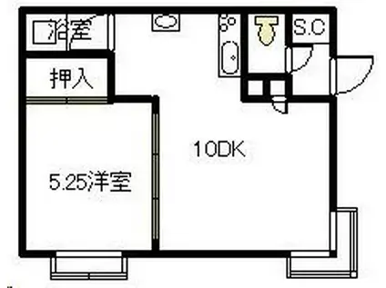 コーポシルクライト(1LDK/1階)の間取り写真
