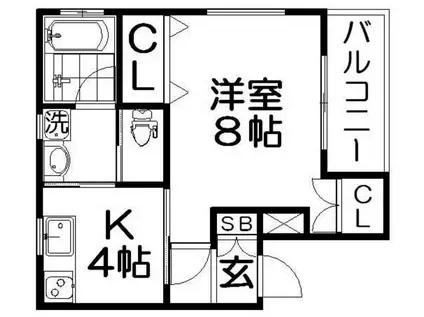 サンプレース寿(1K/2階)の間取り写真