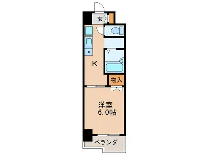 サンピアオカヤス(1K/4階)の間取り写真