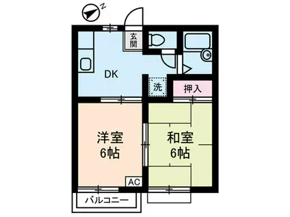 グレースコート(2DK/2階)の間取り写真