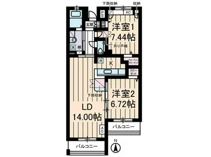 ロイヤルヒルズ浦和(2LDK/3階)の間取り写真