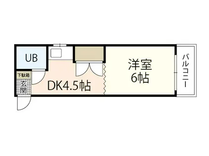 東雲コーポ(1K/3階)の間取り写真