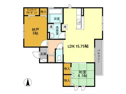 グランドゥール(2LDK/3階)の間取り写真