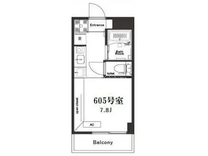 BELLEVIAGE YOKOHAMA(ワンルーム/6階)の間取り写真