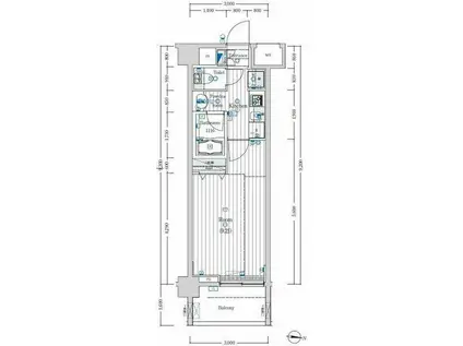 レガスタ錦糸町(1K/3階)の間取り写真