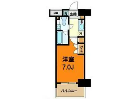 パークキューブ武蔵小杉(1K/7階)の間取り写真