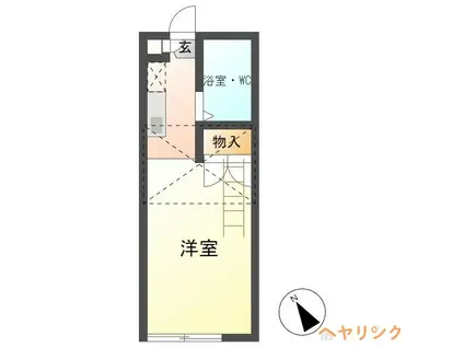 CROWN M&K(ワンルーム/1階)の間取り写真