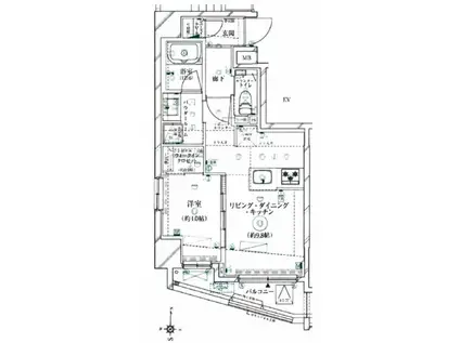 ヴァースクレイシア芦花公園ウエスト(1LDK/5階)の間取り写真