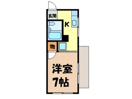 フォーヴル代官(1K/2階)の間取り写真