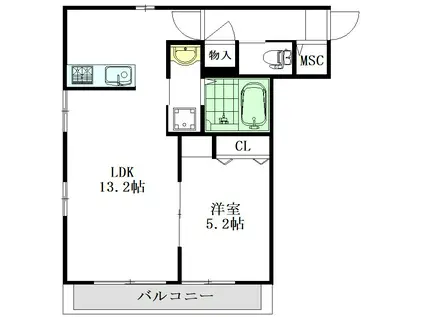 アグロス浜田山(1LDK/1階)の間取り写真