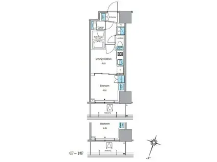 ルフォンプログレ渋谷ヒルトップ(1DK/11階)の間取り写真