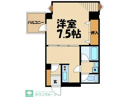 アリオス北里(1DK/4階)の間取り写真