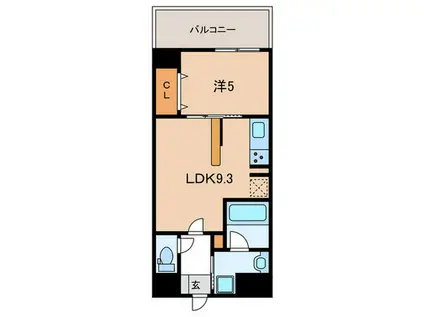 D-1兵庫(1LDK/6階)の間取り写真