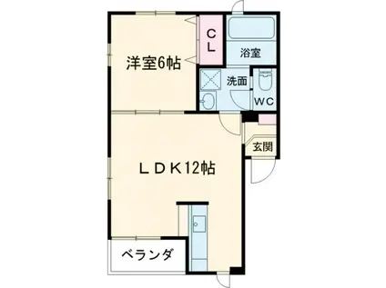 アイディアル早岐I(1LDK/1階)の間取り写真