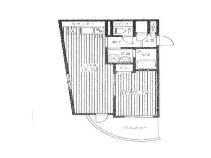 TK花梨ビル(1LDK/8階)の間取り写真