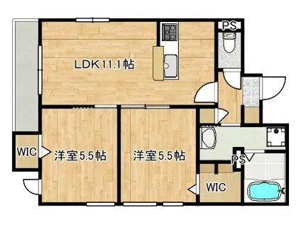 ATTACCA(2LDK/2階)の間取り写真