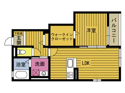 レフィナードブラン(1LDK/1階)の間取り写真