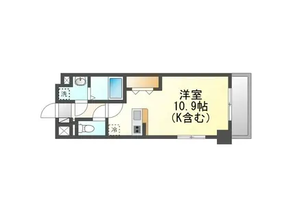 YEA HIGA(ワンルーム/4階)の間取り写真