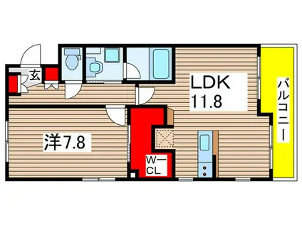 メゾン・クレール(1LDK/1階)の間取り写真