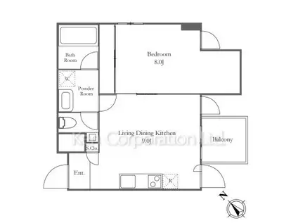 HIBUSUMA5(1LDK/2階)の間取り写真