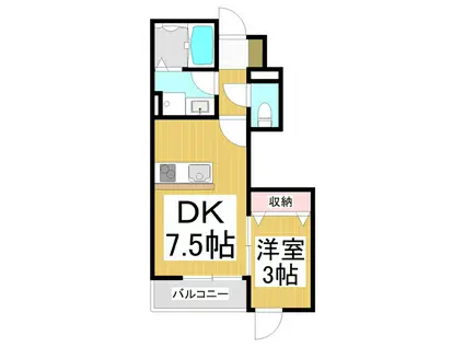 ピノビエントつましな(1DK/1階)の間取り写真