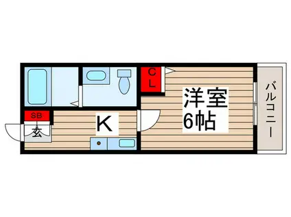 AMBER(1K/2階)の間取り写真