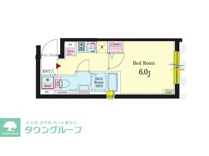 ルネサンスコート品川中延(1K/3階)の間取り写真