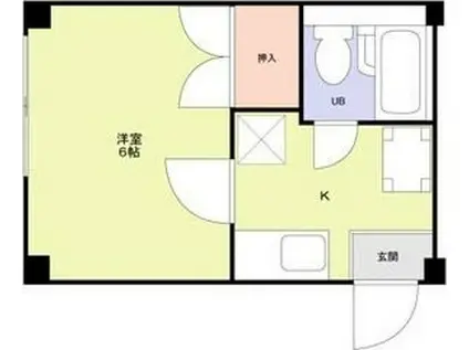 RHYTHM野江(1K/1階)の間取り写真