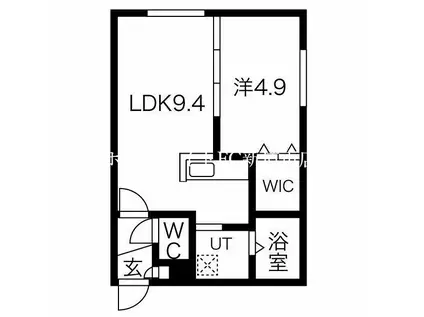 トルペ環状通東(1LDK/3階)の間取り写真