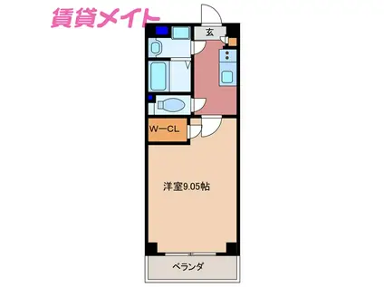 GRAN DUKE 算所(1K/10階)の間取り写真