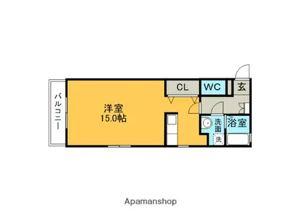 ボルゲーゼOT(ワンルーム/2階)の間取り写真