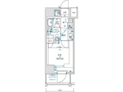 レグゼ 横濱関内(1K/6階)の間取り写真