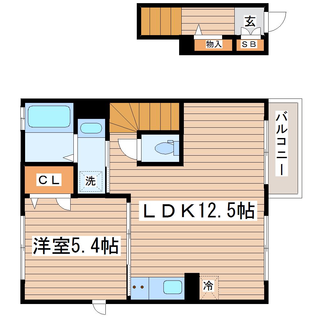LUCE (1LDK/2階)の間取り写真