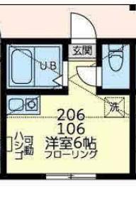 ユナイト丸山アプリコットパフェ(ワンルーム/1階)の間取り写真